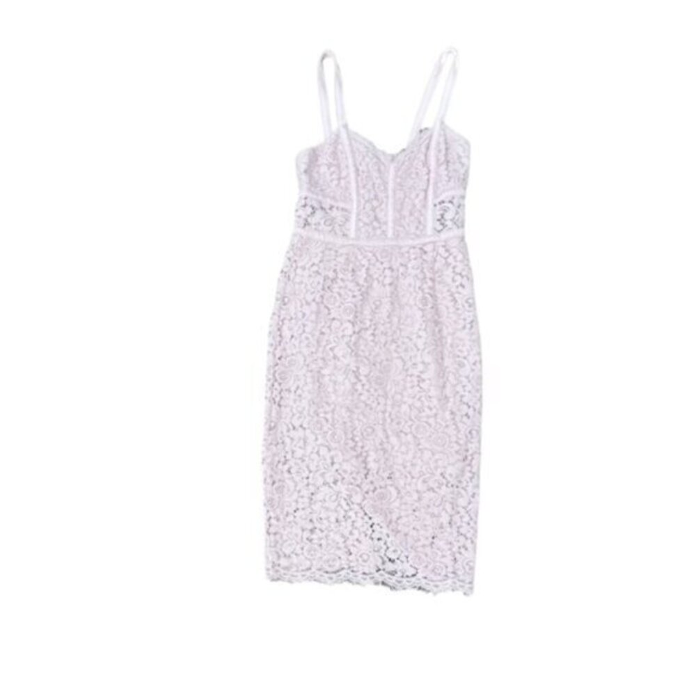 Express Y2K Dress Sz 0 Pink Eyelet Corset Sleeveless Satin Barbie Cottage Fairy